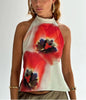 Women's Halter Elegant Sleeveless Cold-shoulder Long Irregular Tops