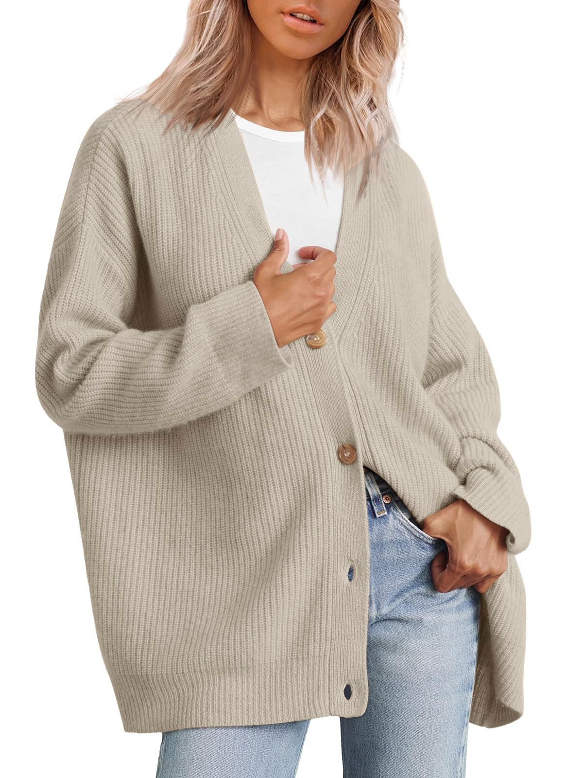 Women's Online Simple Knitted Button Solid Color Sweaters