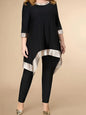 Women's Loose Irregular Stitching Hem Casual Suits