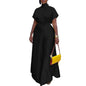 Silky Strap Flounced Sleeve Wide Leg Suits