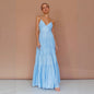 Women's Holiday Beach High Waist Pure Color Dresses