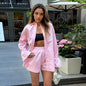 Blue Long Sleeved Shirt Two-piece Set Suits
