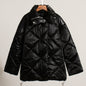 Rhombus Baggy Matte Glossy Lapel Casual Coats