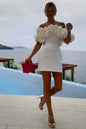 Women's Summer Ruffled Dress Sexy Oblique Shoulder Dresses