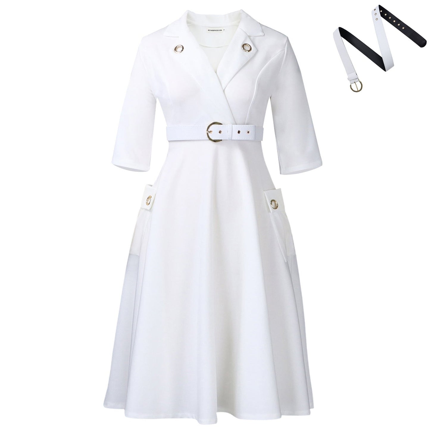 Women's Collar High Waist Elegant African Dress Dresses