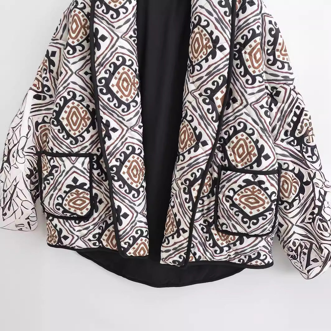 Fake Two Pieces Contrast Color Small Coats
