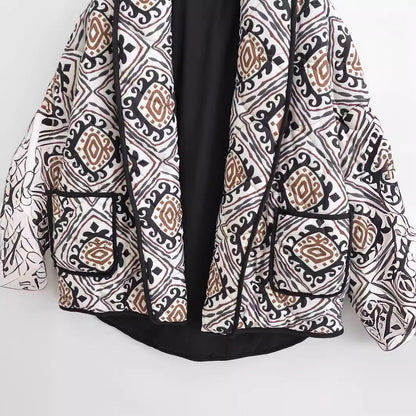 Fake Two Pieces Contrast Color Small Coats