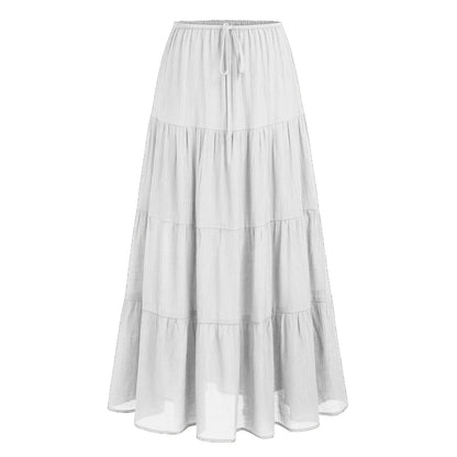 Women's Waist Elastic Large Swing Loose Patchwork Skirts