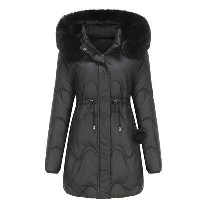 Women's Clothes Detachable Hat Wool Warm Parka Removable Coats