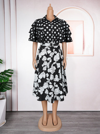 Women's Printed Shirt Dress A- Line African Dresses