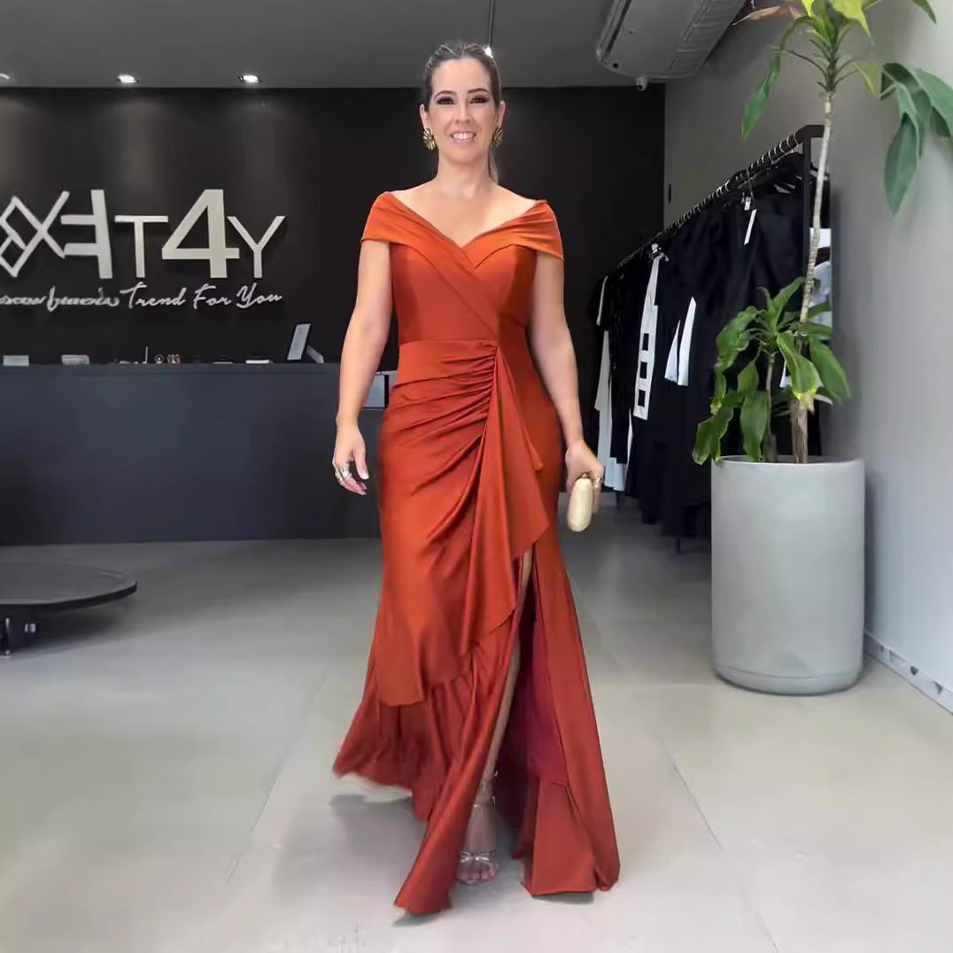 Long Dress Halter Backless Slit Formal Dresses