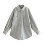 Gothic Autumn Woolen Shirt Dark Green Coats