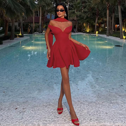 Women's Solid Color With Ribbon Dress Autumn Dresses