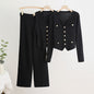 Women's Fashion Korean Long-sleeved Single Breasted Knitted Suits