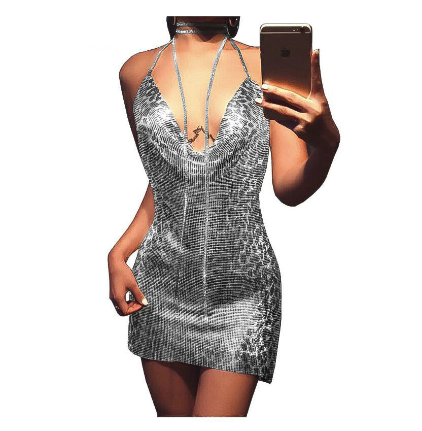 Women's Metal Sequins Sexy Sweet Spicy Style Dress Dresses