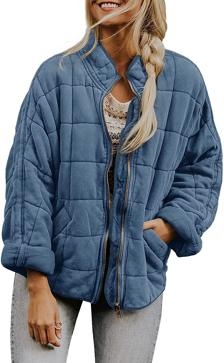 Women's Solid Color Stand Collar Loose Long Coats