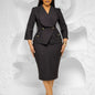 Women's Fashion Elegant Lapel Three-quarter Sleeve Ol Dresses