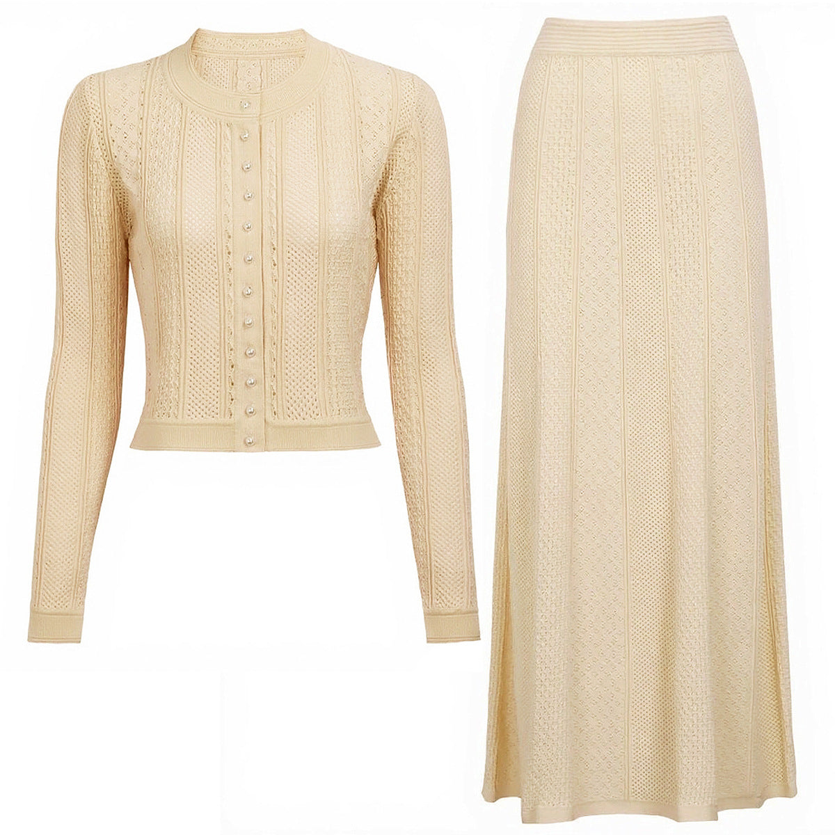 High Quality Long Sleeve Lady Knitted Suits