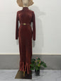 Muslim Autumn Pleated Dress Vintage A- Dresses