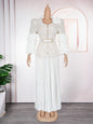 Women's African Wear Pleated Lace Printed Dress Banquet Dresses