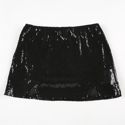 Women's Spring Leopard Print Sequins High Waist Tight Shorts