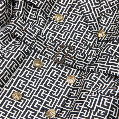 Women's Autumn Jacquard Belt Hepburn Style Temperament Coats