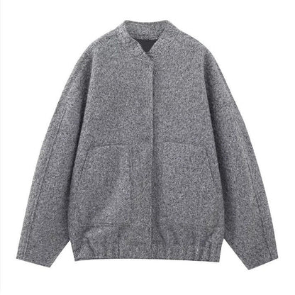 Women's Stand Collar Pocket Loose Pilot Coats