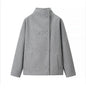 Women's Double-breasted Solid Color Woolen Fabric Lapel Coats