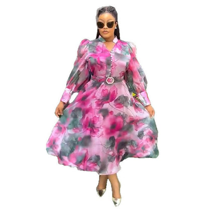 Women's Large Printed Long Dress Independent Fashion Dresses
