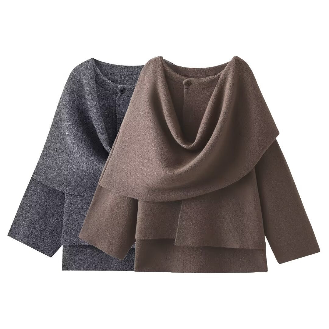 Women's Loose Leisure Cape Shawl Knitted Sweaters
