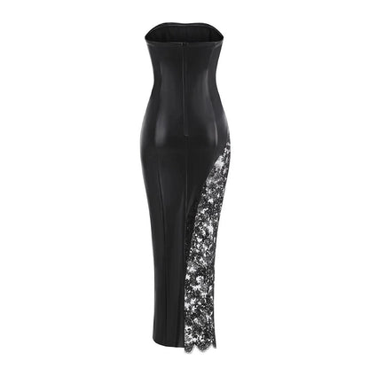 Leather Fashionable Elegant Tube Lace Sexy Dresses
