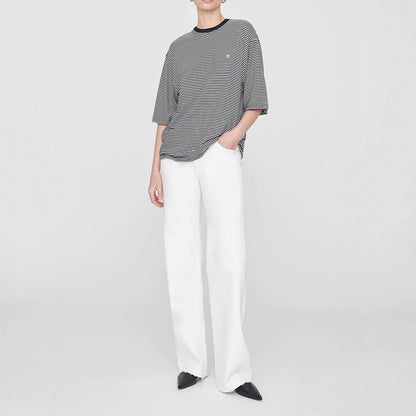 Women's American Niche Classic Embroidered Striped Loose Blouses