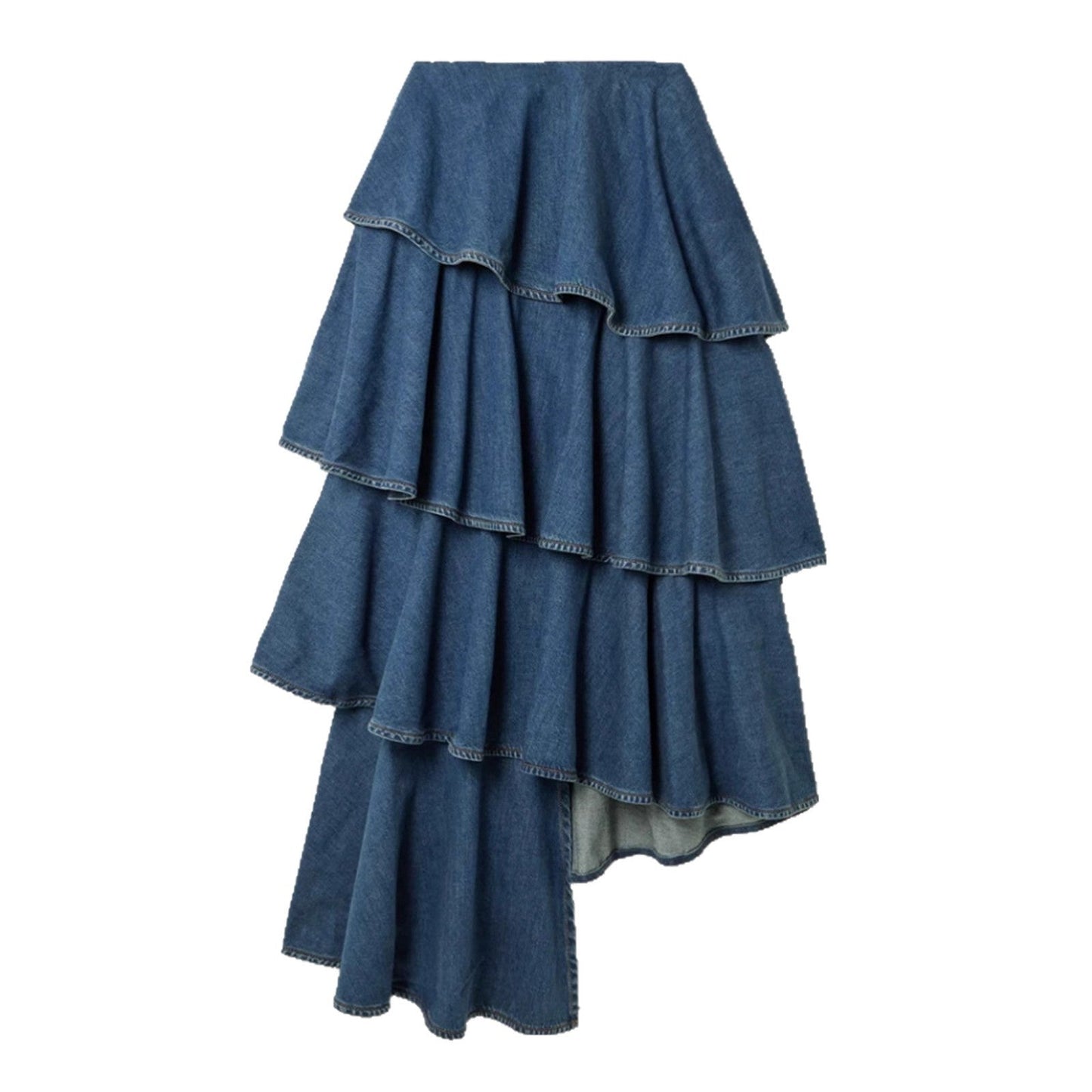 Women's Raglan Sleeve Loose Shirt Asymmetric Lotus Skirts