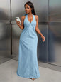 Women's Casual Denim Hanging Collar Dress Dresses