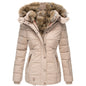 Women's Fur Collar Cotton Clothes Zipper Slim Coats