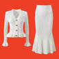 Classy Dress Fitted Waist Knitted Fishtail Dresses