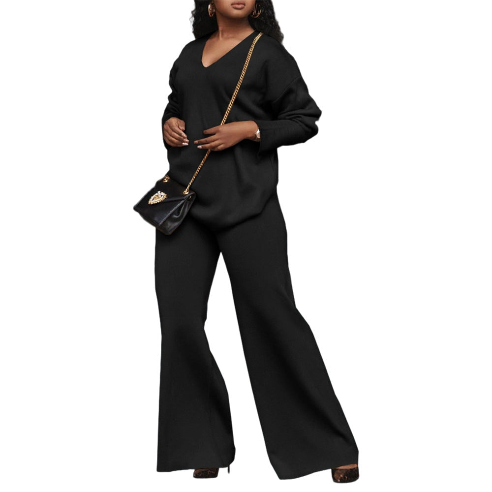 Women's Pure Color Thickened Suede Split Sleeve Suits