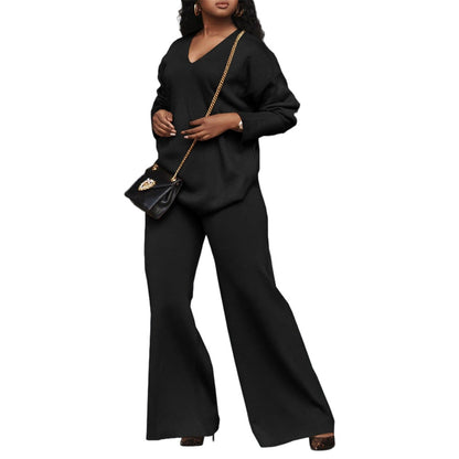 Women's Pure Color Thickened Suede Split Sleeve Suits
