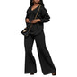 Women's Pure Color Thickened Suede Split Sleeve Suits