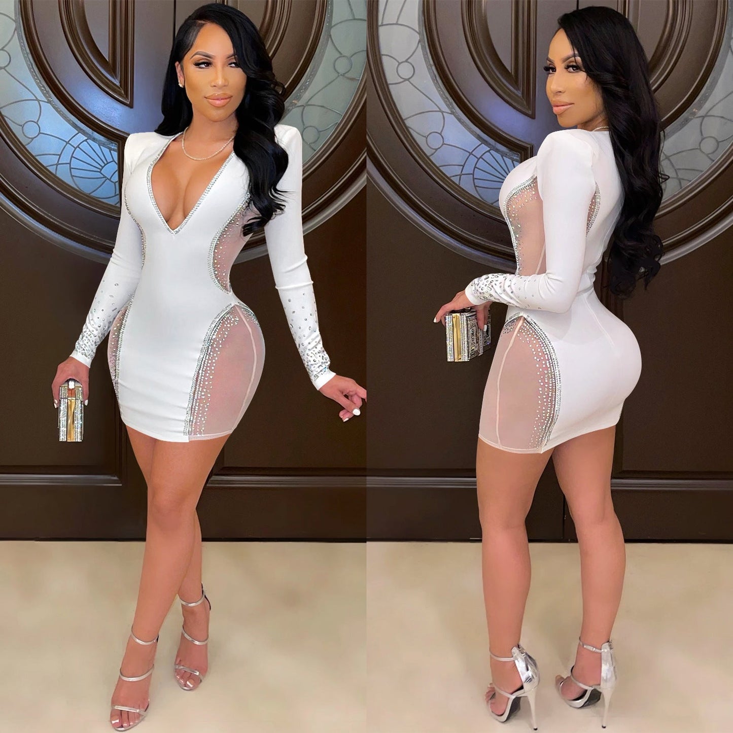 Sexy Deep V Nightclub Party Formal Dresses