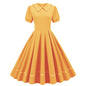 Wave Ruffled Sleeves Slimming Mid-length Large Swing Dresses