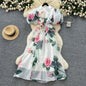 Style Temperament Dress Female Summer Three-dimensional Flower Lantern Dresses