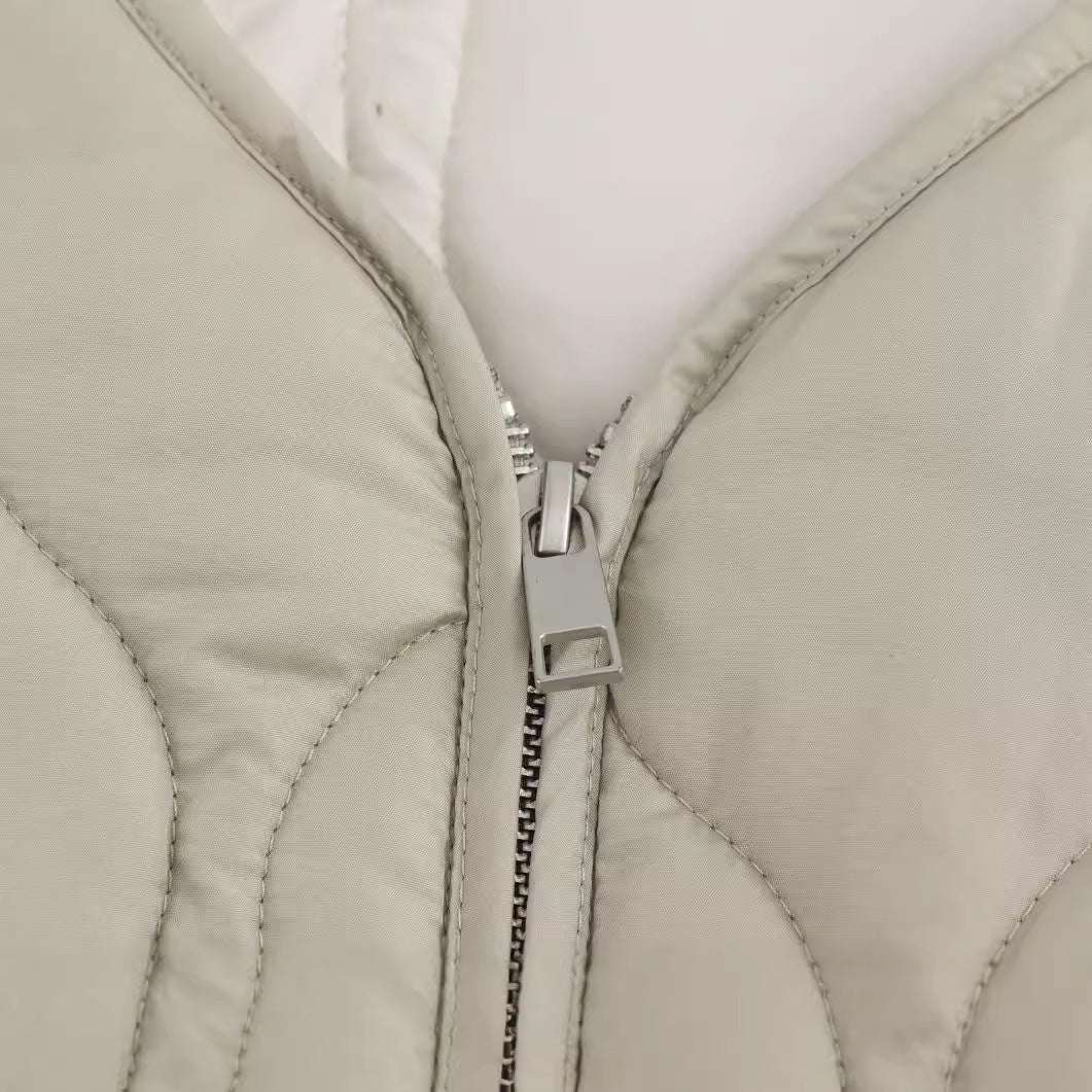 Women's Round Neck Diamond Plaid Embossed Loose Coats