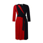 Women's Fashion Temperament Color Matching Bandage Pleated Dresses