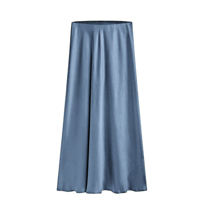 Women's Acetate Satin High Waist Elastic Quality Skirts