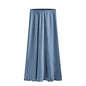 Women's Acetate Satin High Waist Elastic Quality Skirts