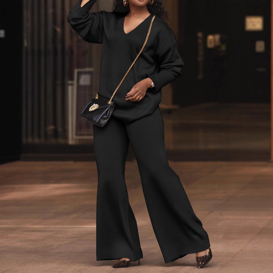 Women's Pure Color Thickened Suede Split Sleeve Suits
