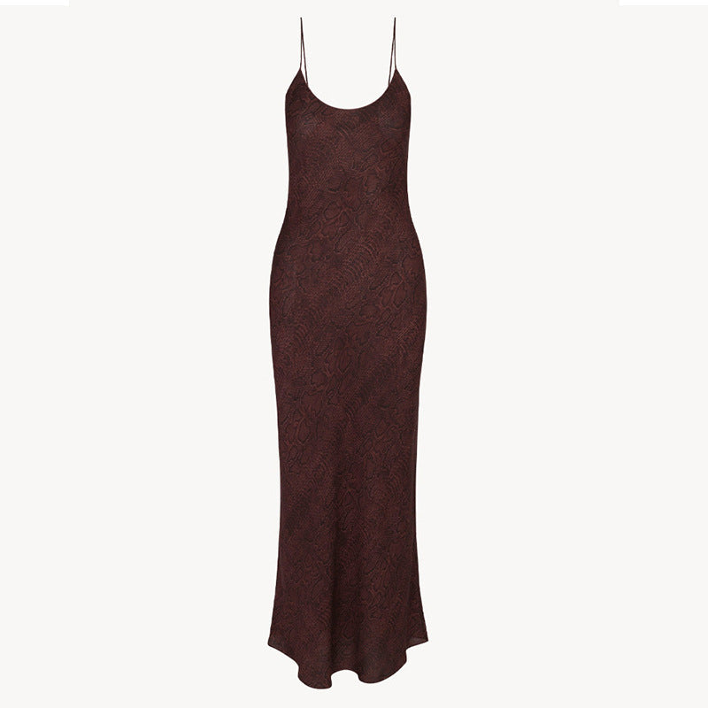 Women's Sexy Silk Deep Low-cut Long Dress Dresses