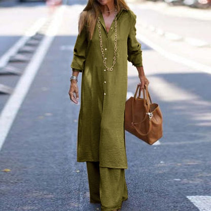 Fashion Holiday Casual Shirt Long Sleeve Suits