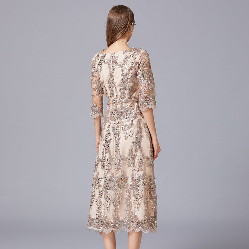 Interest Light Luxury Dress Fat Embroidered Dresses